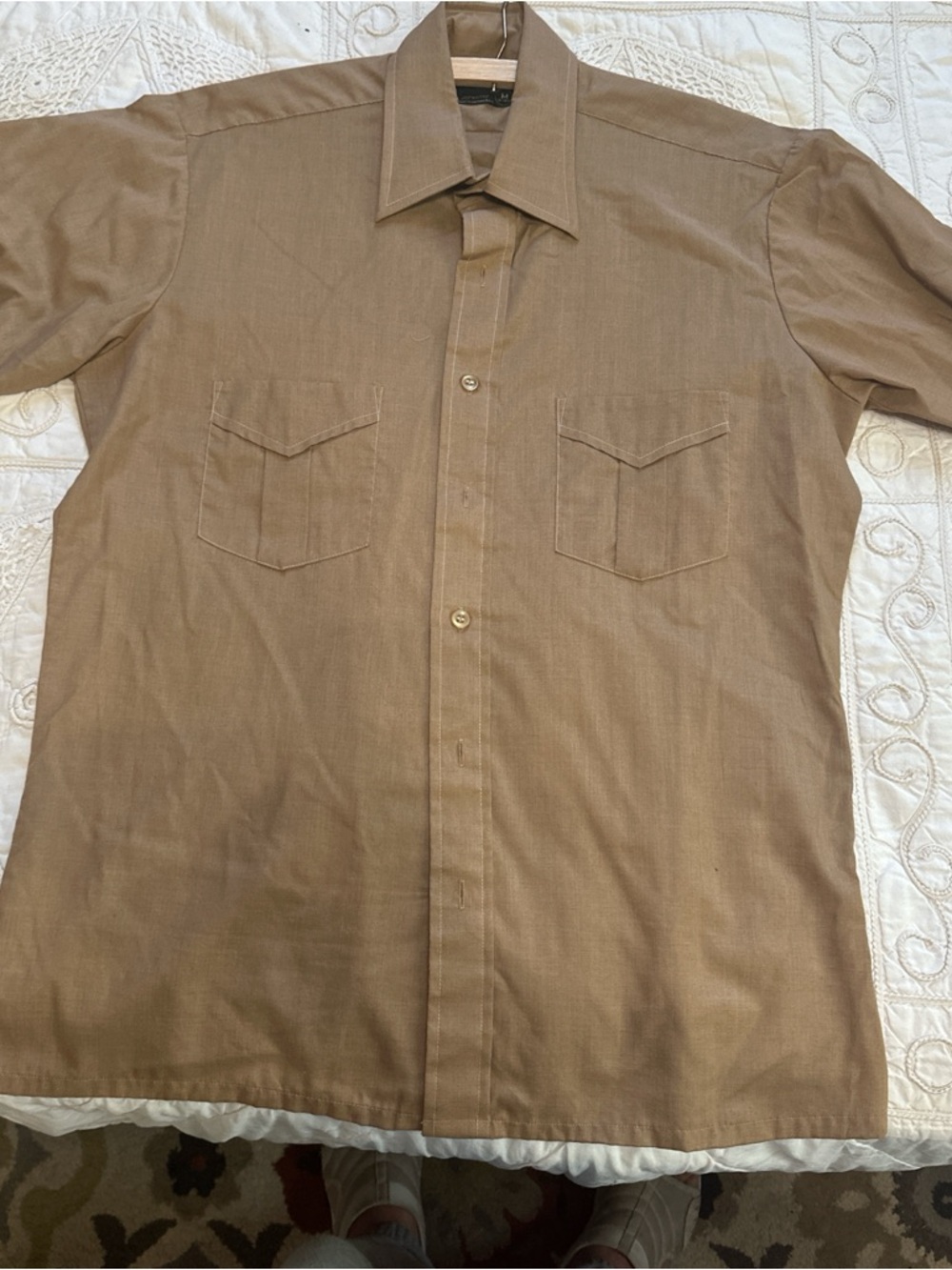 jcpenney Men's Short-Sleeve Button-Down Shirt in Tan